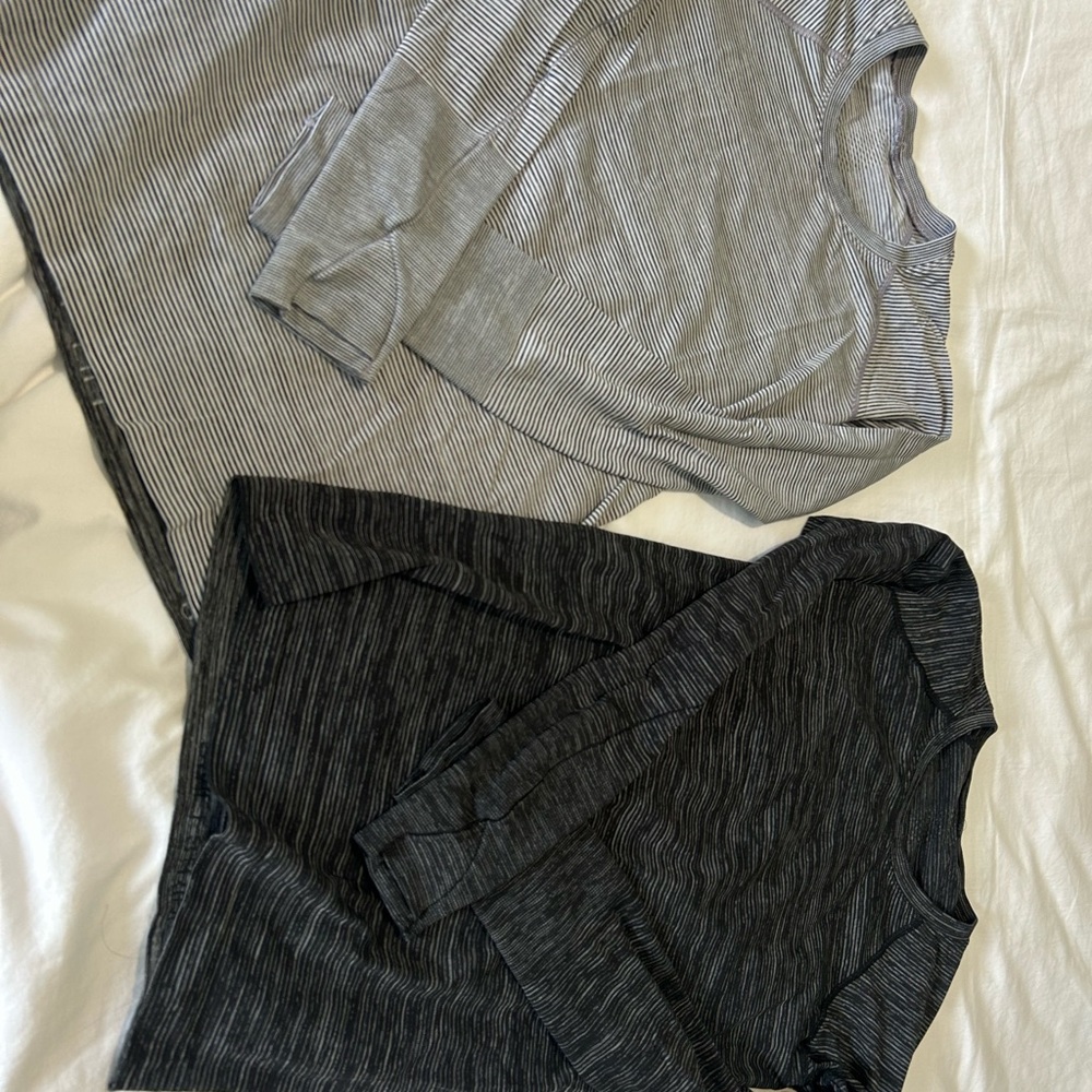 lululemon athletica Long Sleeve Tees - Gray and Black